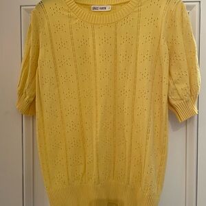 Grace Karin Butter Yellow Knit Top